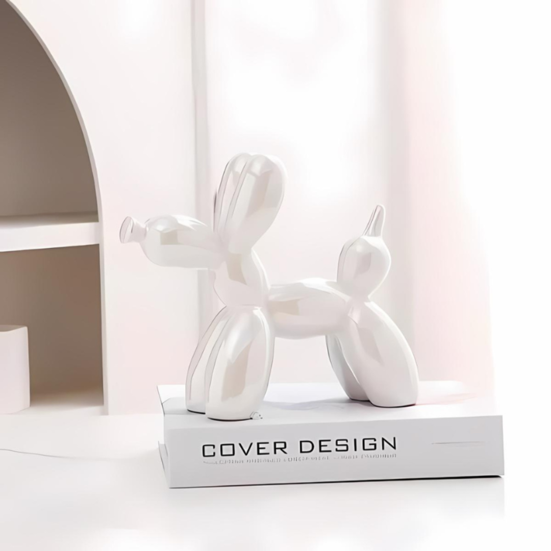 Colorful Porcelain Dog Figurine Statue