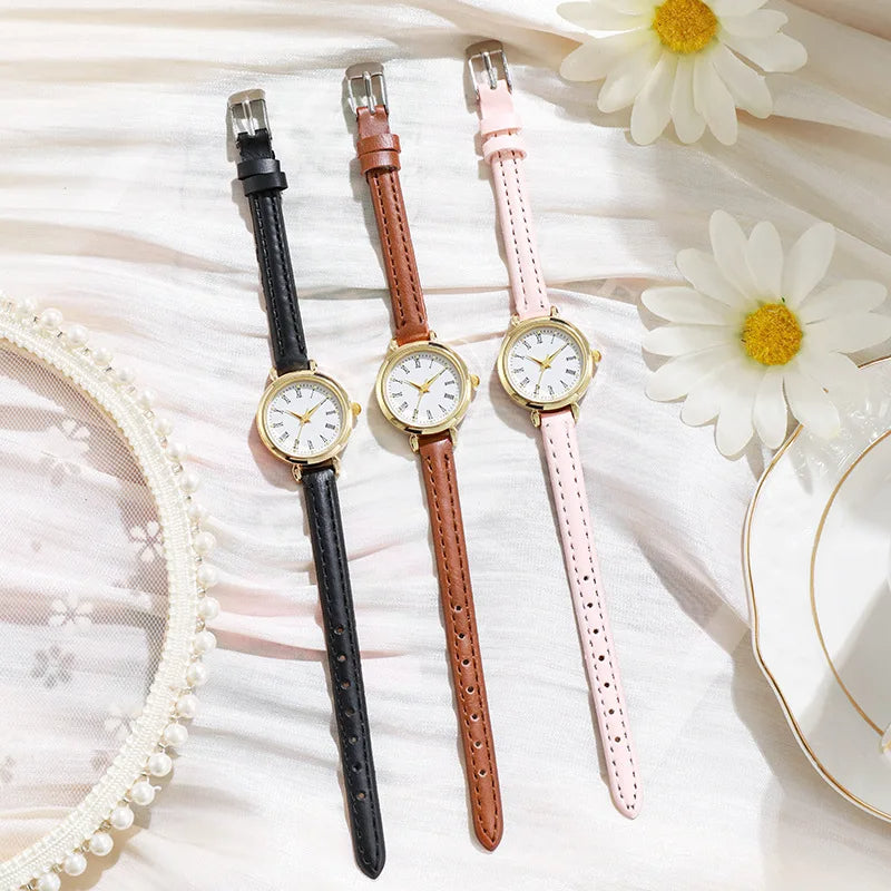 Simple Gold Women's Watch with Roman Numerals