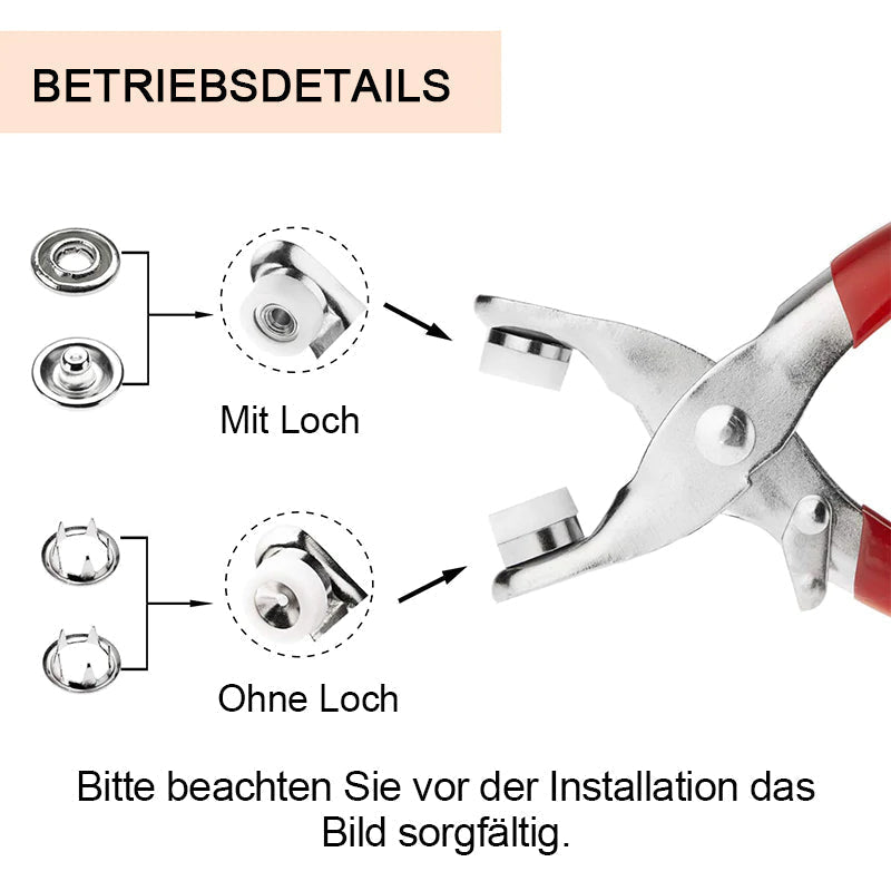 Easy Snap Fastener Metal Button Set