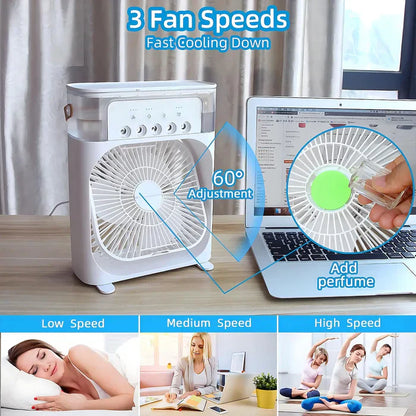 Cooling 3-in-1 Fan with Color Changing LED Light