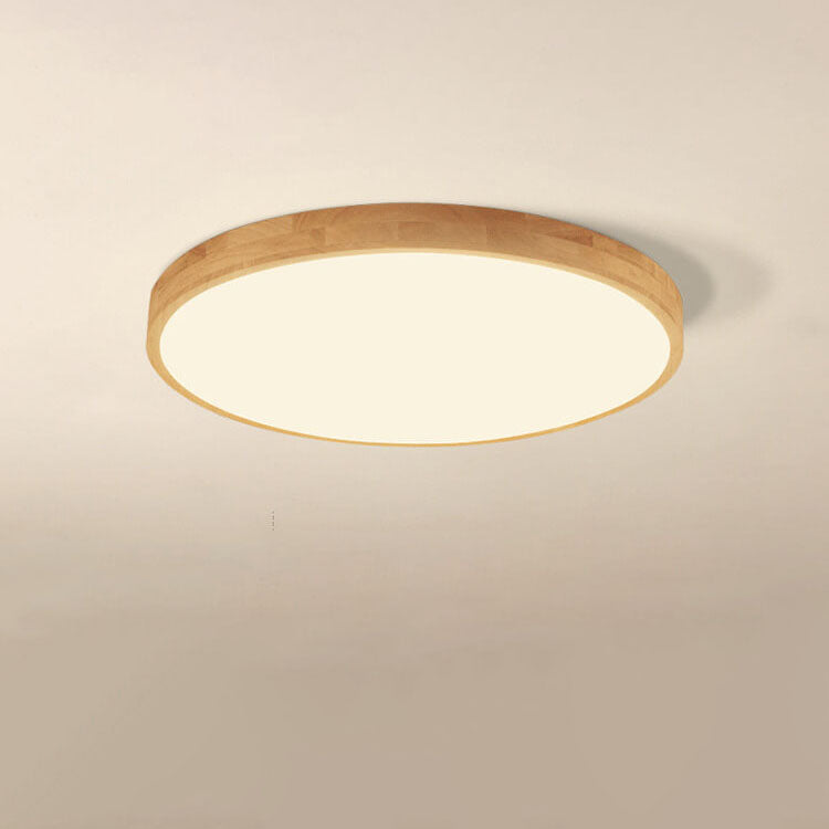 Slim Wooden Round LED Ceiling Light Fixture