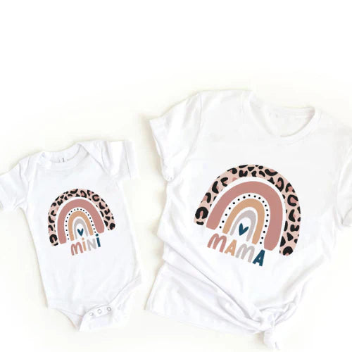 Colorful Mommy & Me Rainbow Tee Set