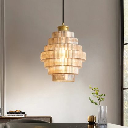 Vintage Hanging Glass Pendant Light - Fesara