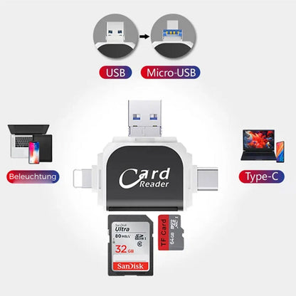 4-in-1 Multiport SD Card Reader Adapter