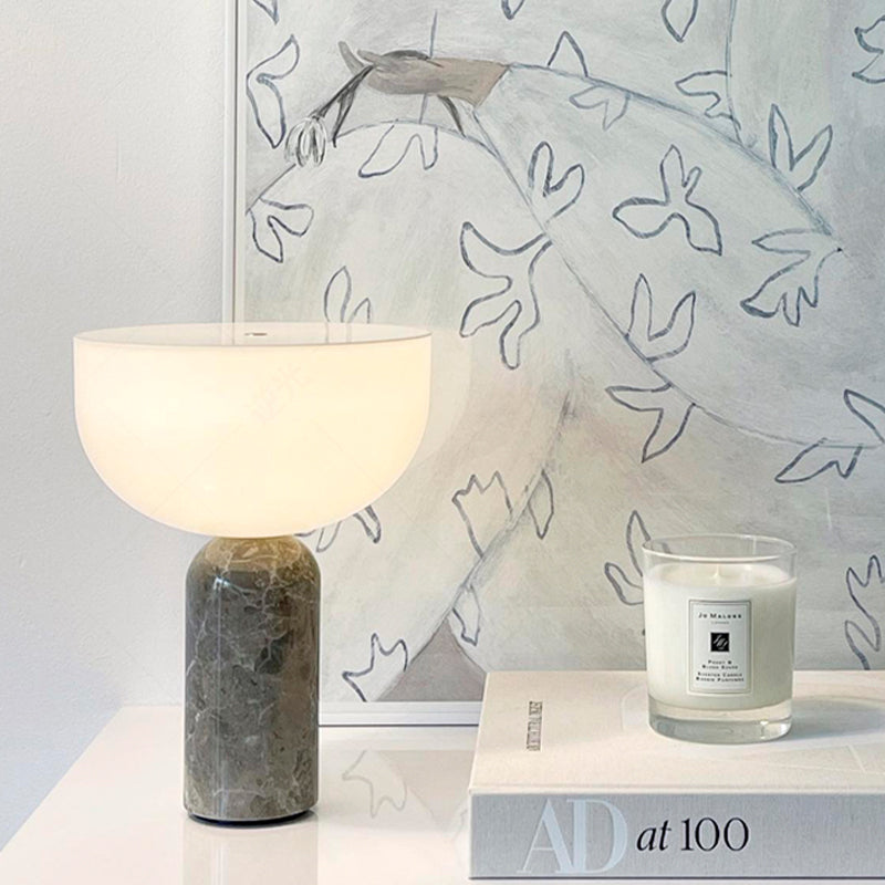 Elegant Marble Table Lamp with Gold Details