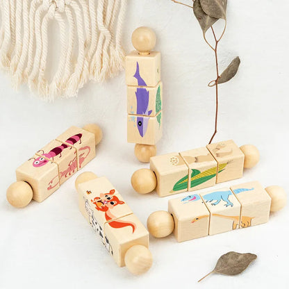 Natural Wood Baby Rattle Toy - Fesara