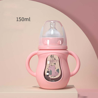 Baby Sippy Bottle with Handles - Soft Silicone & Cute Designs