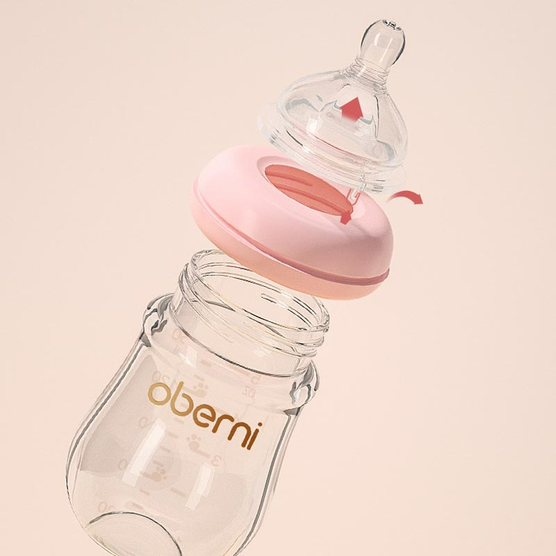 Gentle Baby Bottle with Silicone Nipple - Safe Anti Colic