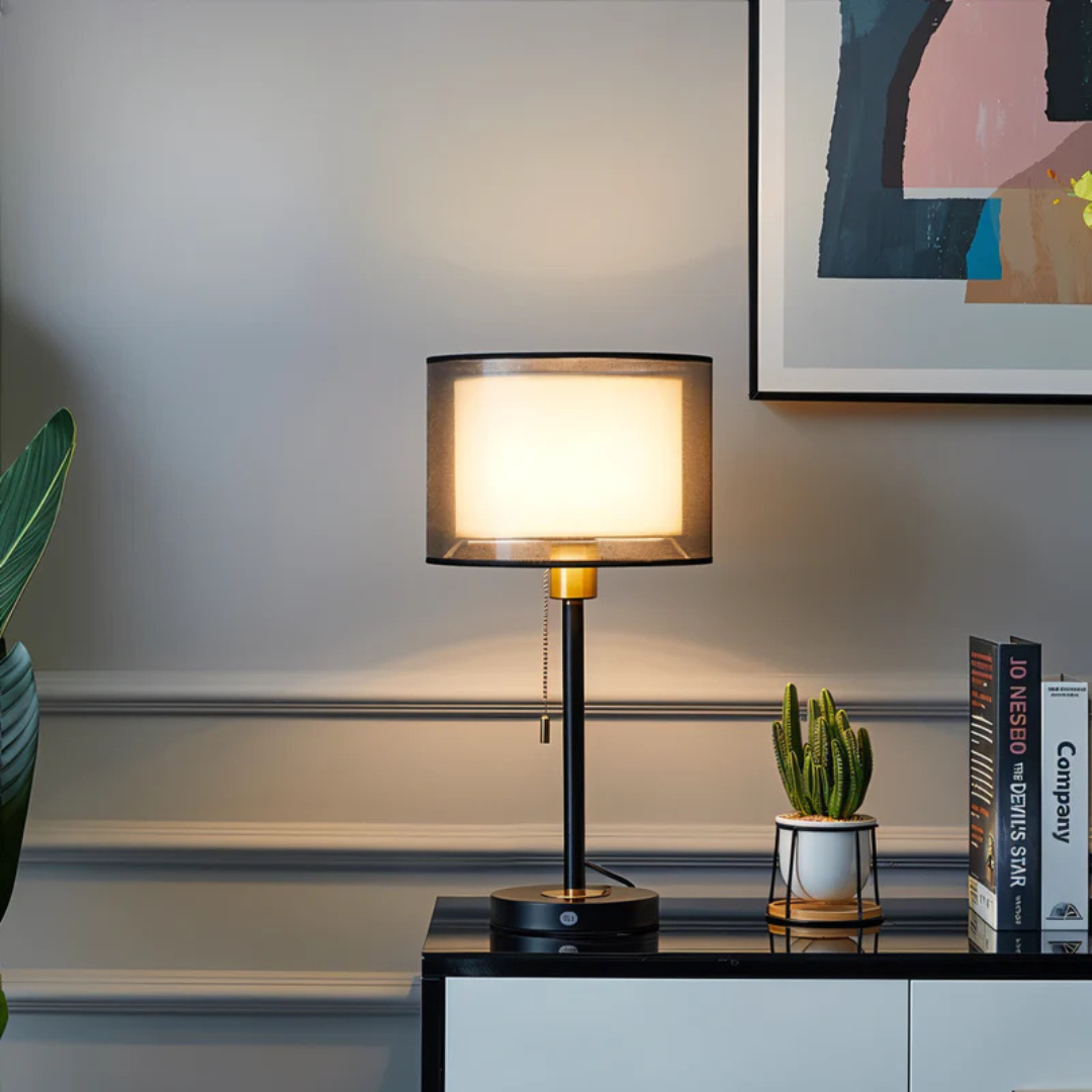 Stylish Table Lamp with Soft Dual Shade