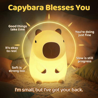 Cute Plush Capybara Soft Night Lamp for Kids Adults