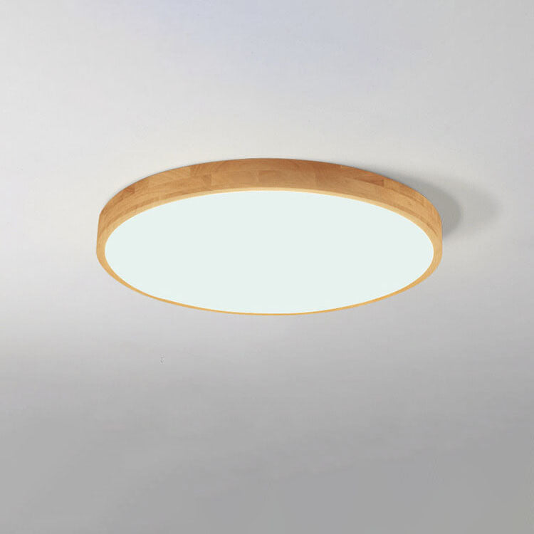 Slim Wooden Round LED Ceiling Light Fixture