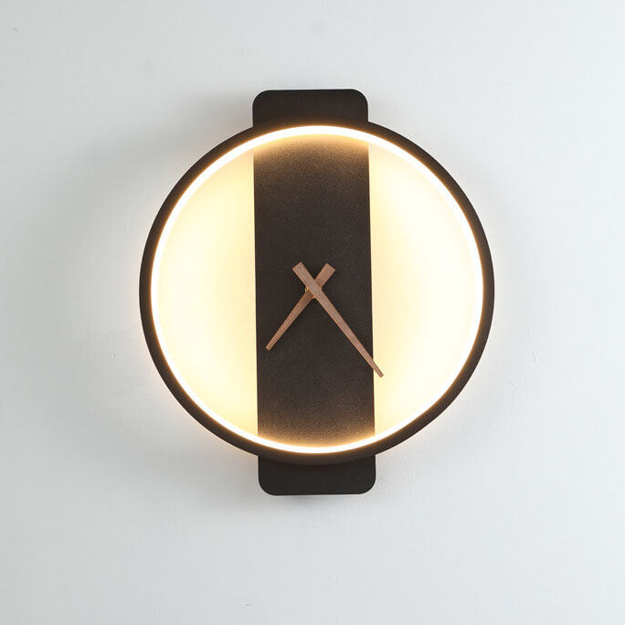 Elegant Round LED Wall Clock Lamp for Home Decor
