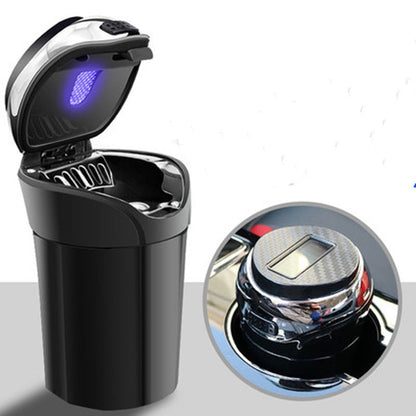 Portable Car Ashtray with LED Light and Lid