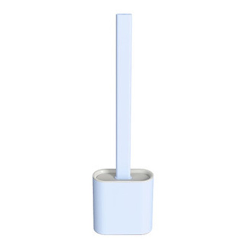 Silicone Toilet Brush Set with Long Handle and Wall Mount