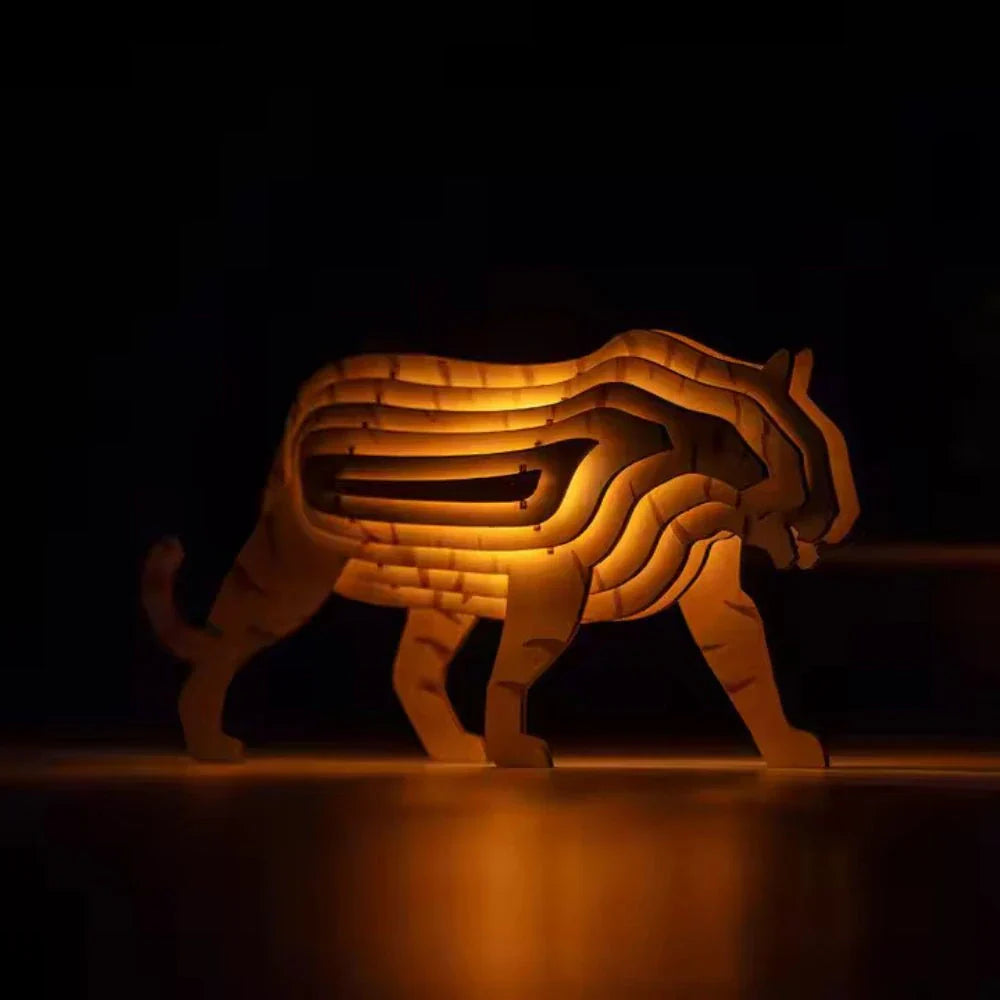 Handcrafted Woodland Animal Table Lamp