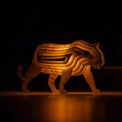 Handcrafted Woodland Animal Table Lamp