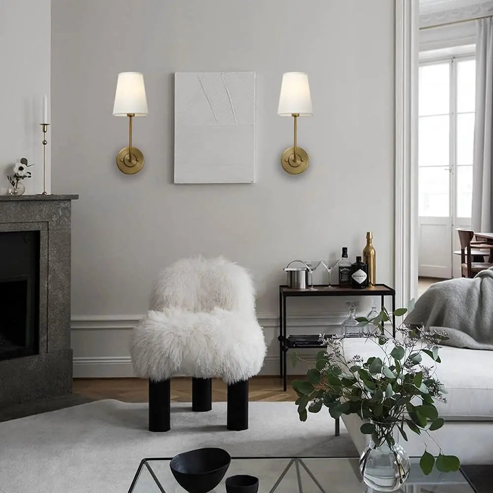 Stylish Textured Wall Light with Fabric Shade