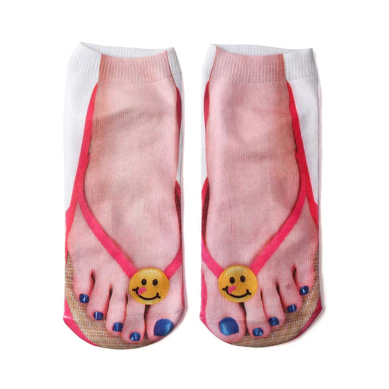 Fashionable Nail Art Crew Socks