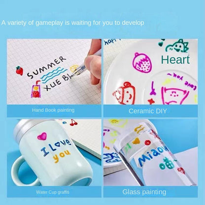 Colorful 3D Gel Pens Set of 12 Bright Colors