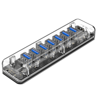 Compact 7-in-1 USB 3.0 Hub with Power Adapter