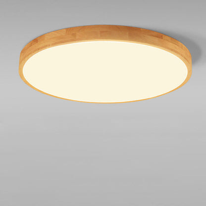Slim Wooden Round LED Ceiling Light Fixture