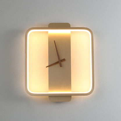 Elegant Round LED Wall Clock Lamp for Home Decor