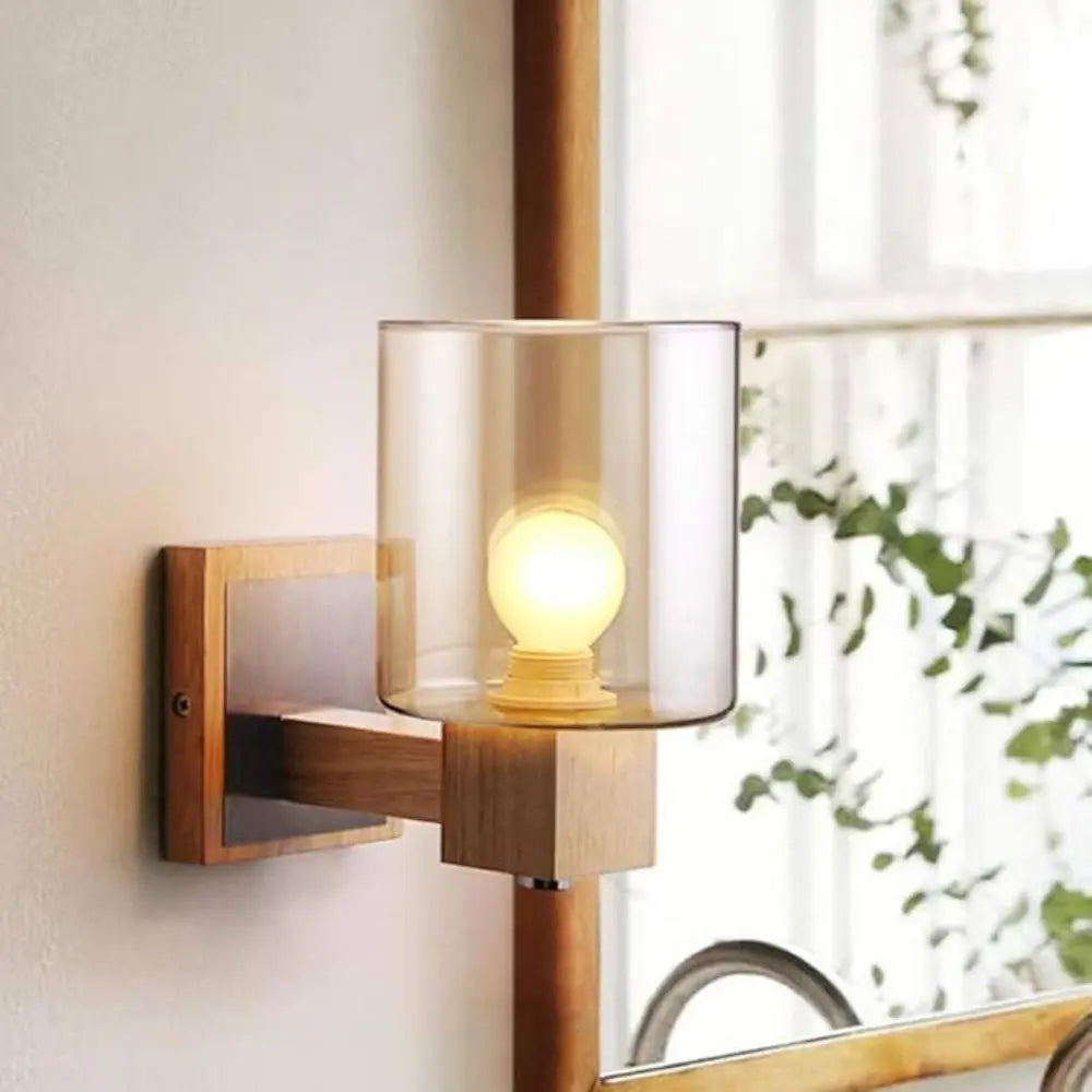 Traditional Wooden Wall Lamp with Soft Warm Lighting