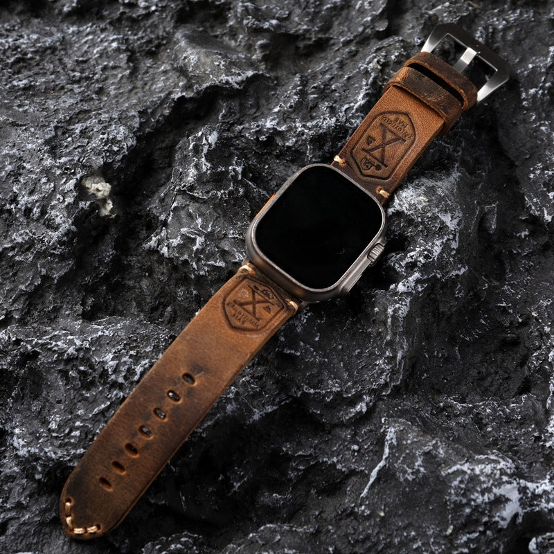 Genuine Brown Leather Apple Watch Strap