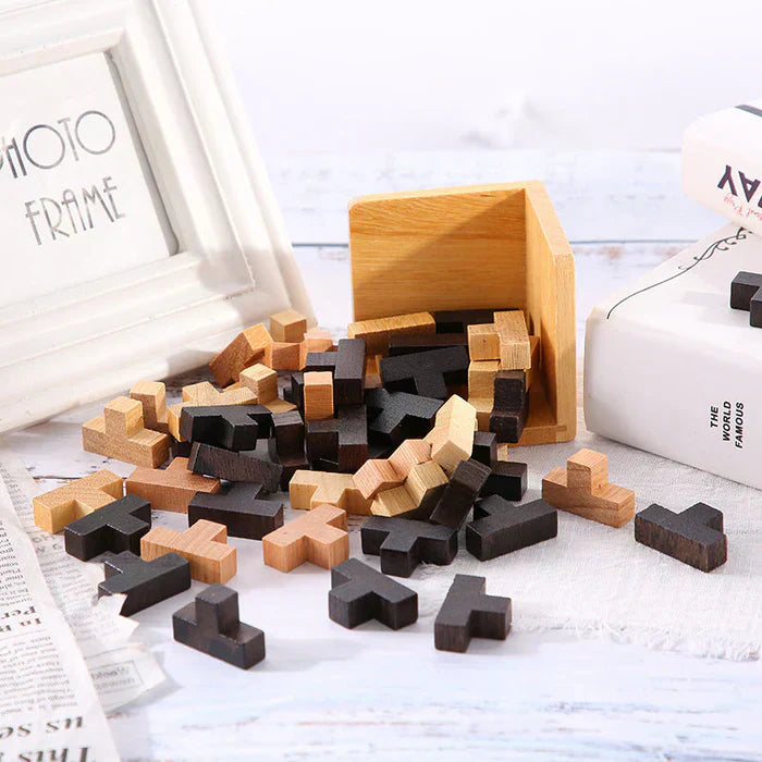 Challenging 3D Wood Puzzle Brain Teaser Toy