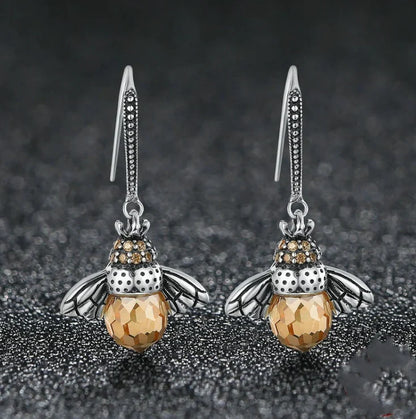 Colorful Honey Bee Drop Earrings