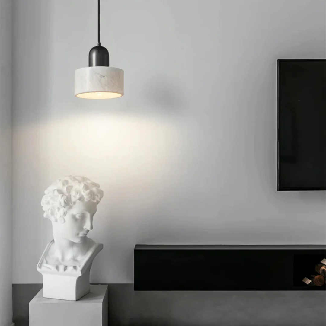 Elegant White Marble Drop Lamp