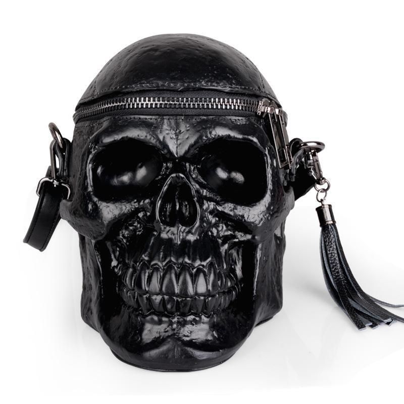 Edgy Dark Skull Crossbody Bag