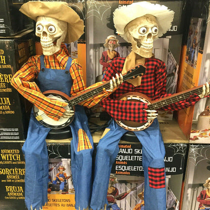 Funny Cartoon Banjo Skeleton Figures