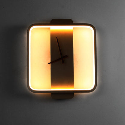 Elegant Round LED Wall Clock Lamp for Home Decor