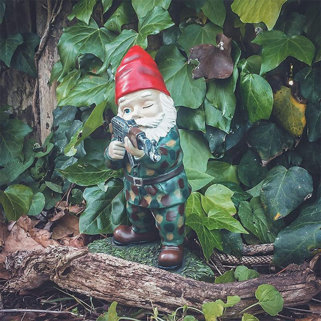 Tough Military Style Garden Gnome
