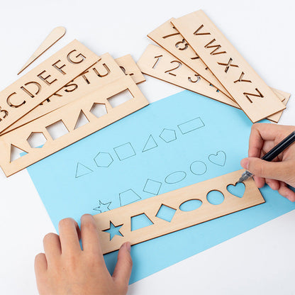 Wooden Alphabet Letter Tracing Templates for Kids