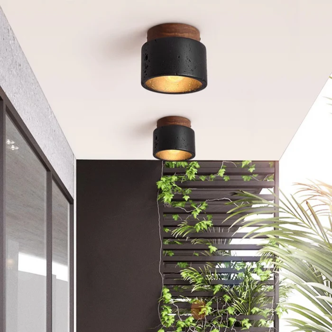 Rustic Stone Effect Ceiling Light