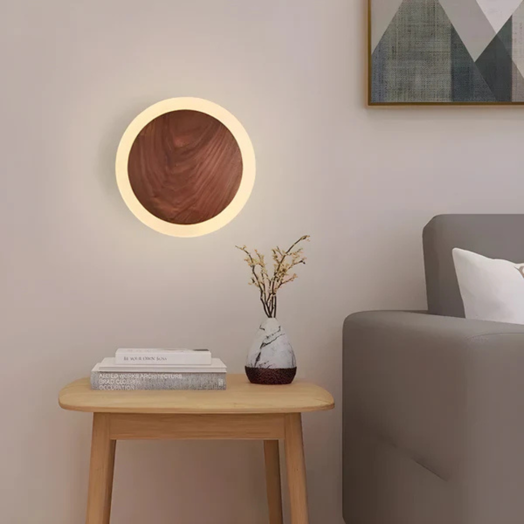 Modern Natural Wood LED Wall Light