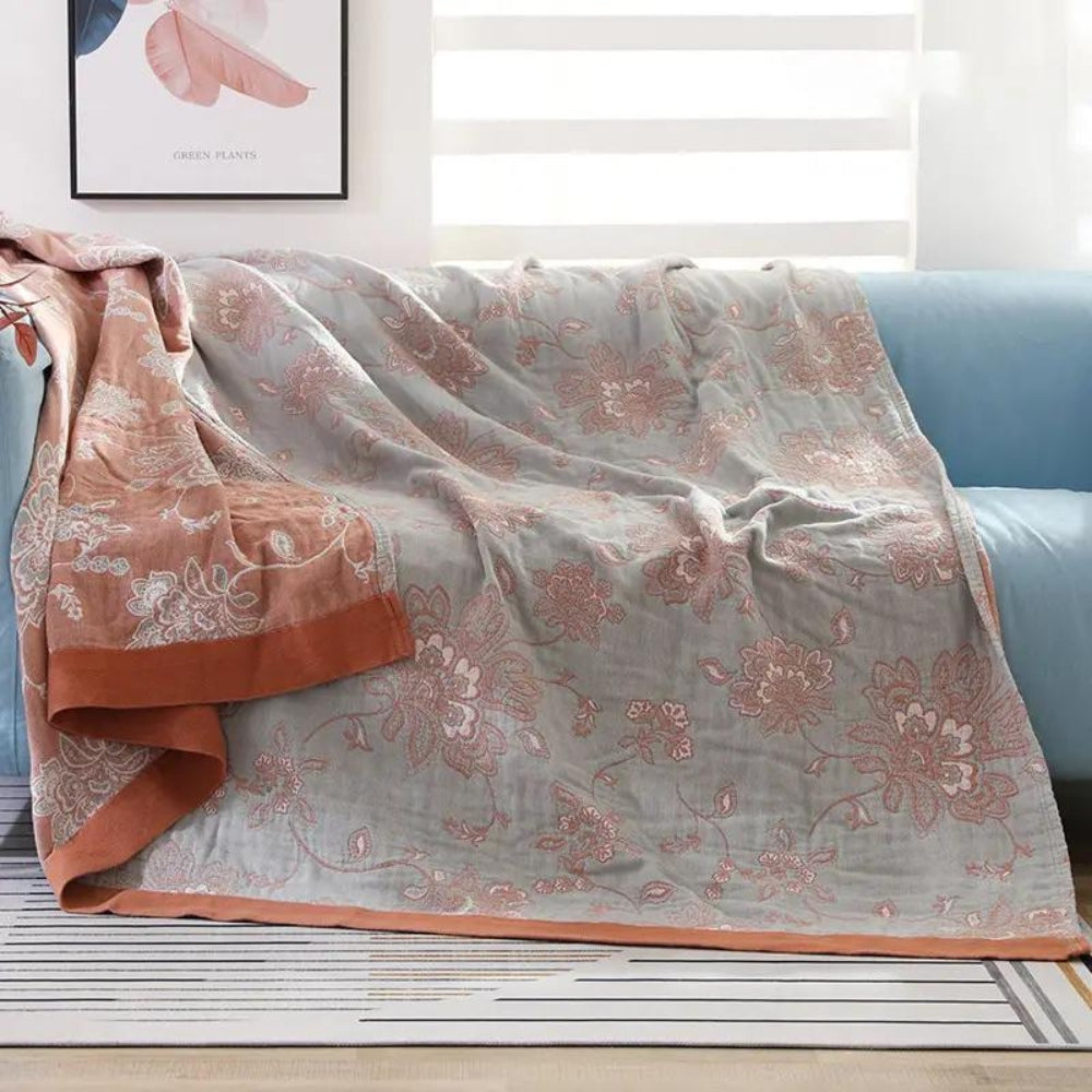 Soft Floral Throw Blanket Lightweight Home Decor