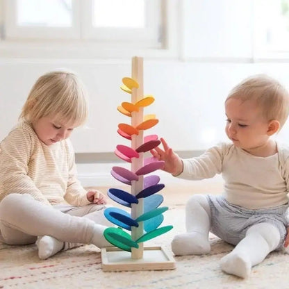 Classic Wooden Marble Run Toy - Fesara