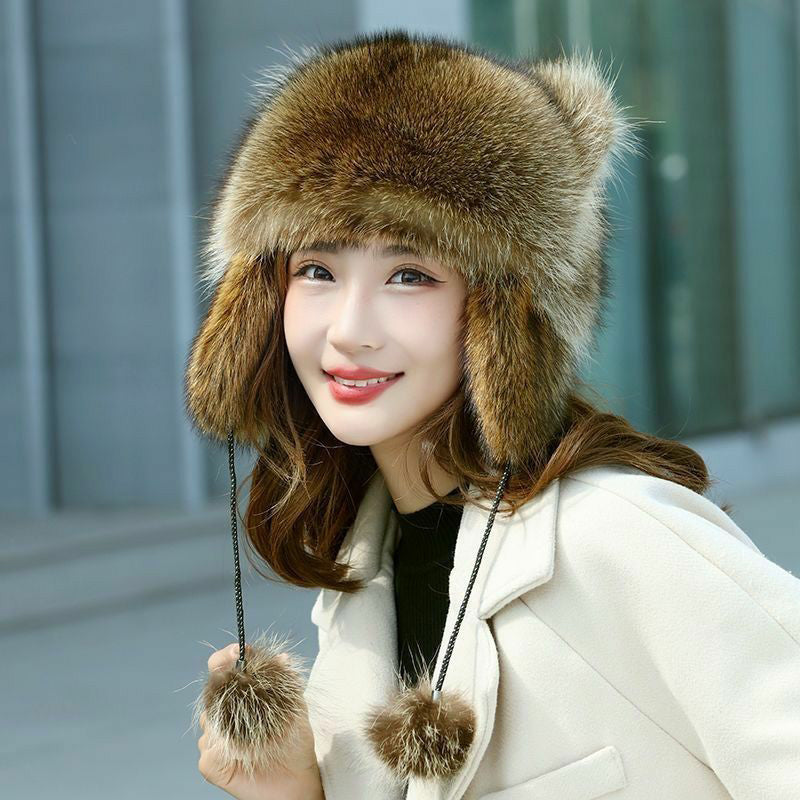Adorable Faux Fur Raccoon Family Hat