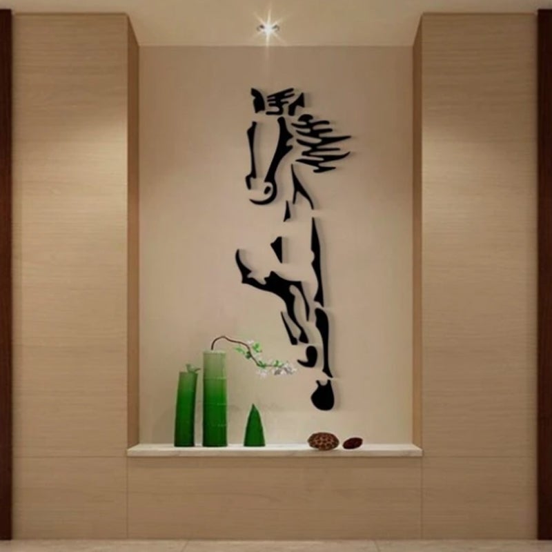 Beautiful 3D Horse Wall Art Mirror Sticker Decor
