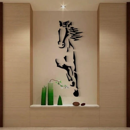 Beautiful 3D Horse Wall Art Mirror Sticker Decor