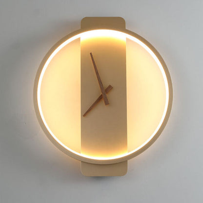 Elegant Round LED Wall Clock Lamp for Home Decor