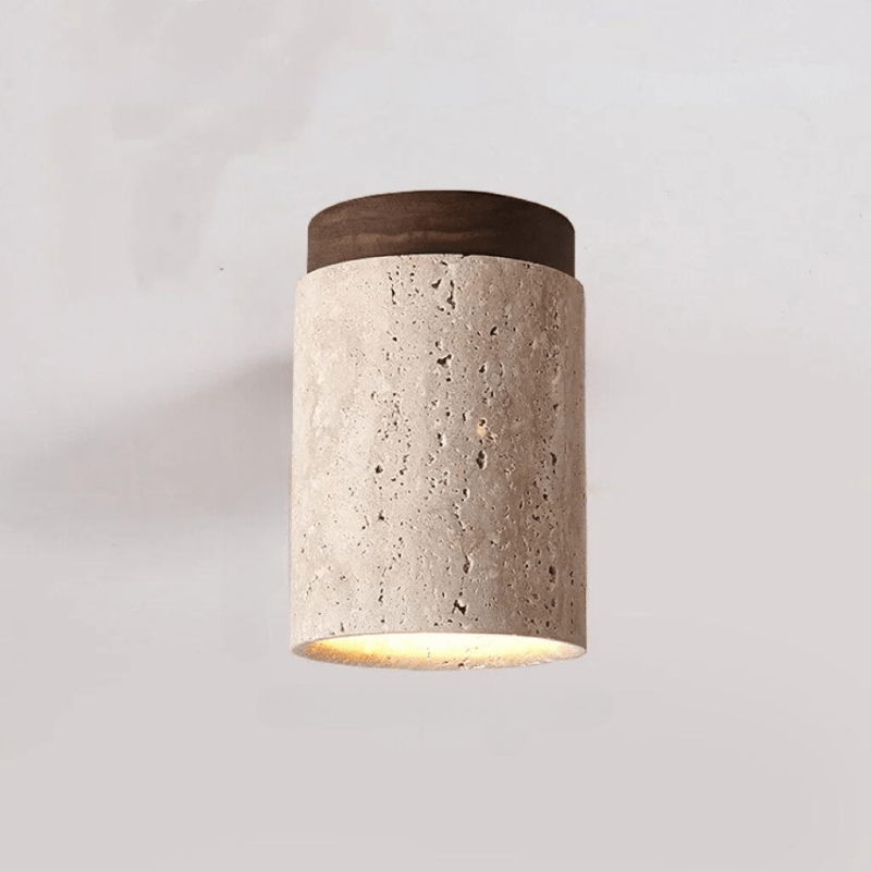 Elegant Travertine Ceiling Lamp - Warm Ambient Lighting