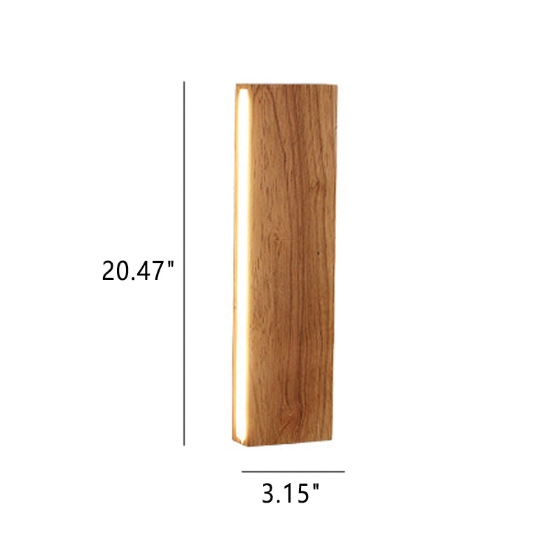 Rustic Wooden Slim LED Wall Lamp