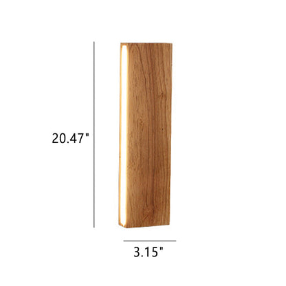 Rustic Wooden Slim LED Wall Lamp