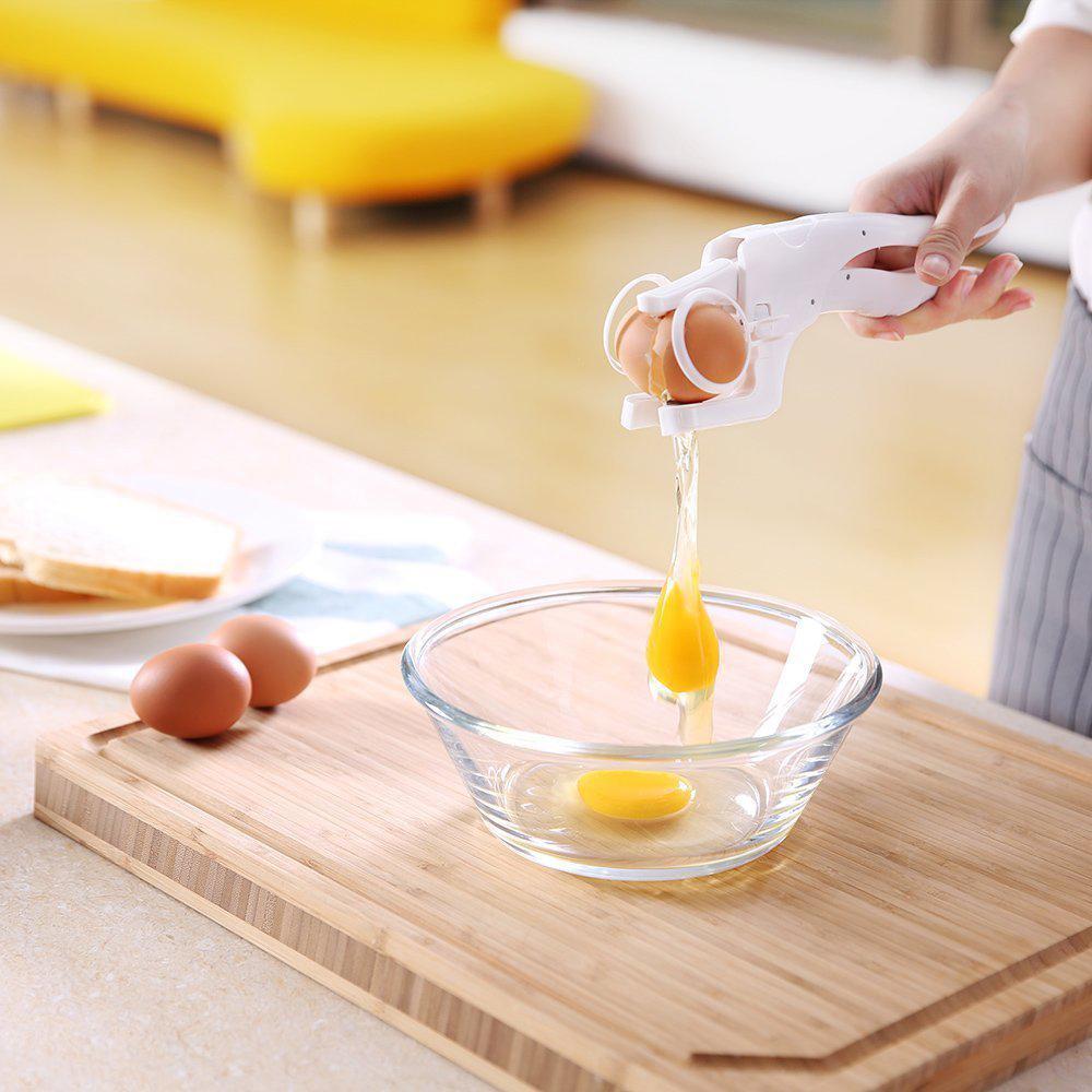 Easy Egg Cracker Handheld White Separator Tool - Fesara