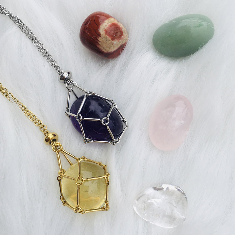 Sparkling Gemstone Crystal Pendant Necklace
