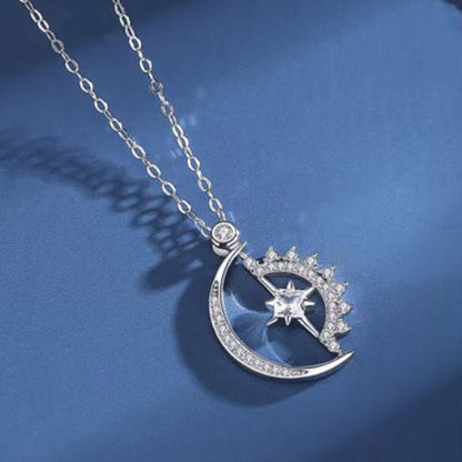 Celestial Moon Star Pendant Necklace - Fesara